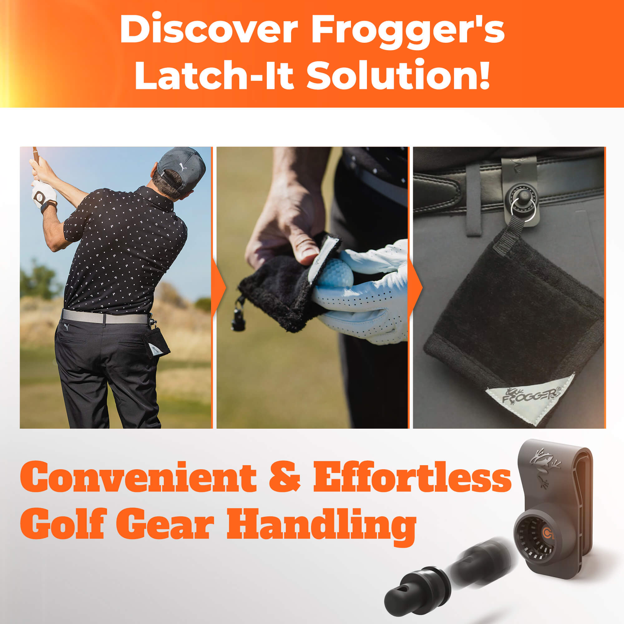 Golf Bag Latch-It Magnetic Fastening System - Frogger Golf